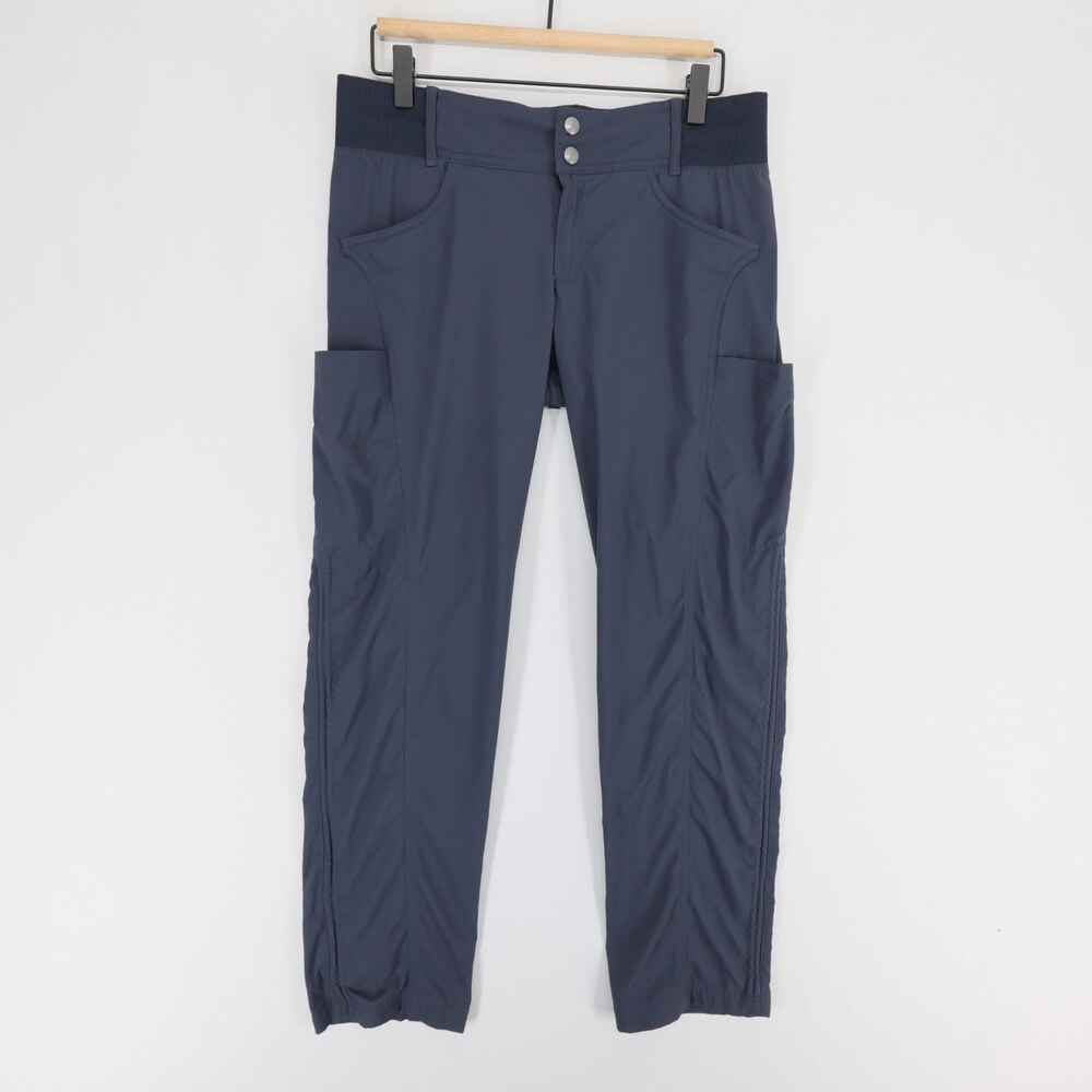Title Nine Clamber Pants Womens 8 Gray Blue Cargo Hiking Ruched Cinch Stretch